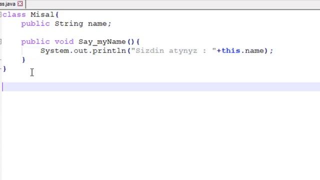 Java тилинде класс түзүү жана  экземпляр жаратуу