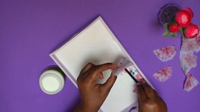 Decoupage On Wood Tray | Wooden Tray Decoration Idea For Beginners