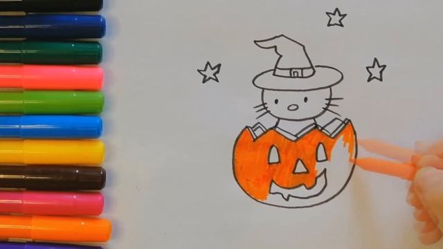 Рисуем рисунок на Хэллоуин / Как Нарисовать ТЫКВУ НА ХЭЛЛОУИН / How to draw a pumpkin for Halloween