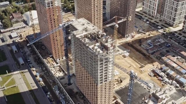 Видео строительства ЖК Оранж Парк от 21 августа 2020 г.
