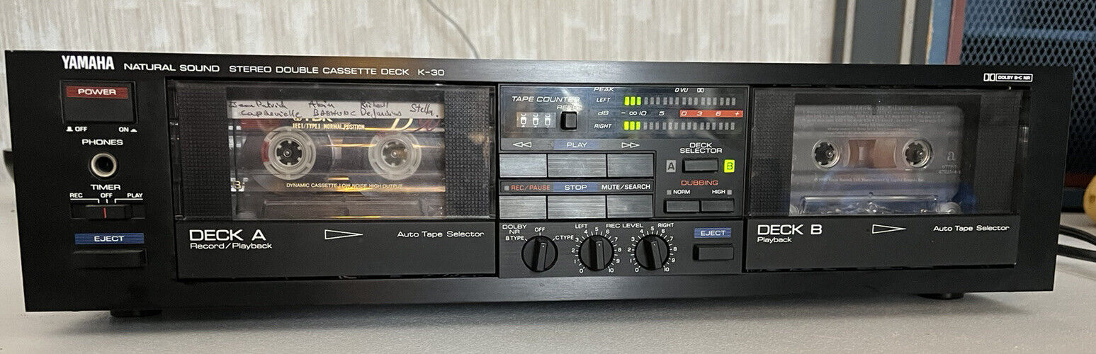 Винтажная двойная кассетная дека Yamaha K-30 ~ Стерео ~ 120 В-20 Вт-60 Гц-Япония-1984-год
