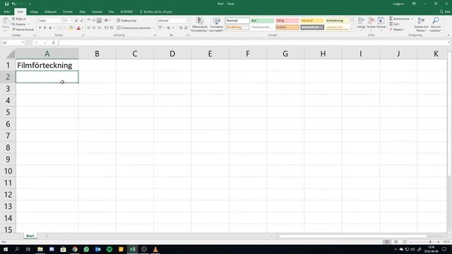 Introduktionsvideo Microsoft Excel 2016