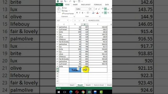 Auto sum shortcut key in Excel #excel #tricks #autosum #shortcut