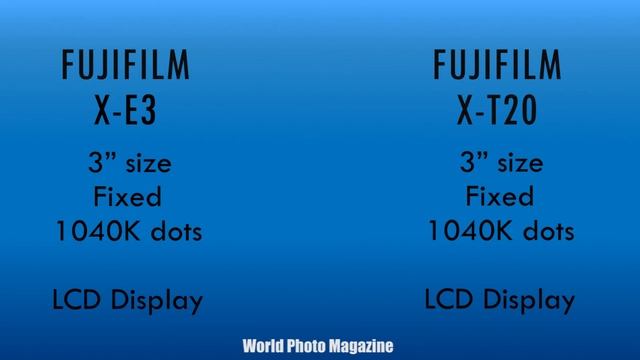 Fujifilm XE-3 vs Fujifilm X-T20