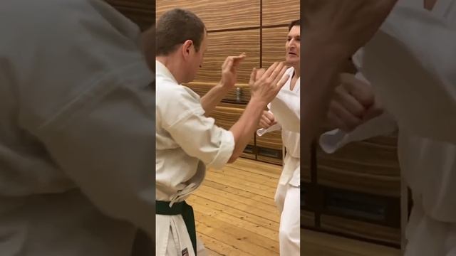 Прямой удар рукой и защита. На тренировке #окинава #каратэ #романгрузинов