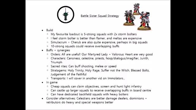 Battle Sister Squad: Rules, Review+ Tactics- Sisters of Battle/ Adepta Sororitas Codex Strategy