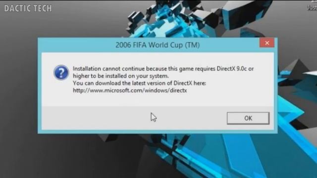 Fifa World Cup 2006 - Direct X Error fix