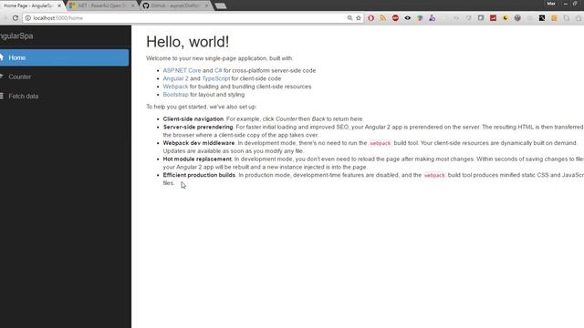 Создание Single Page Application SPA Angular2 с ASP.NET Core