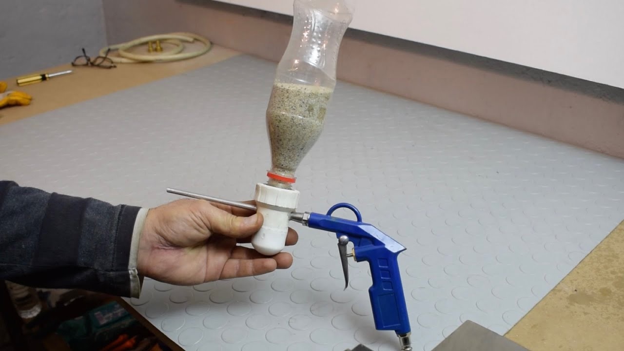 100% самодельный пескоструйный аппарат из бутылки из-под колы