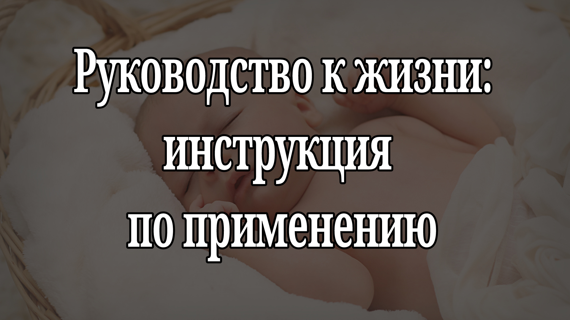 Инструкция по применению к жизни, которой тeбя не обеспечили в момент твоего рождения