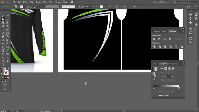 LONGSLEEVE JERSEY PATTERN TEMPLATE In Adobe Illustrator
