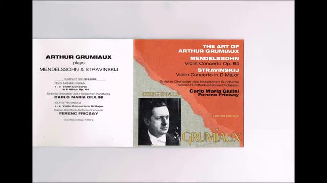 Stravinsky - Violin Concerto 　Grumiaux　Fricsay Kolner