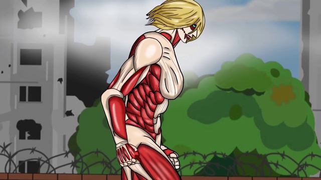 Микаса, Эрен Йегер против Энни Леонхарт Женщина-титан. Анимация «Атака Титанов».
