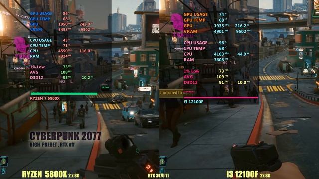 Ryzen 5800x vs i3 12100f -  Gaming test.
