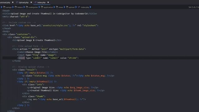 Upload Image And Create Thumbnail In CodeIgniter