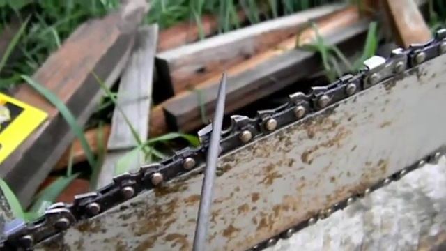 Заточка цепи на электро и бензопилах, не снимая цепи