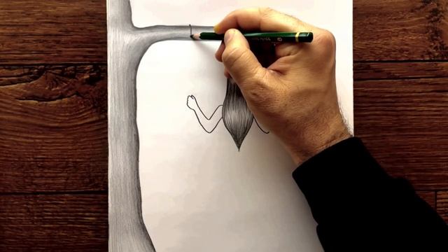 Salıncakta Oturan Kız Çizimi Yapmak - Kolay Karakalem Çizimleri - Arkası Dönük Bir Kız Nasıl Çizili