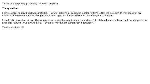 Unix & Linux: write error: No space left on device. Removing 'extra' packages. Attempting recovery