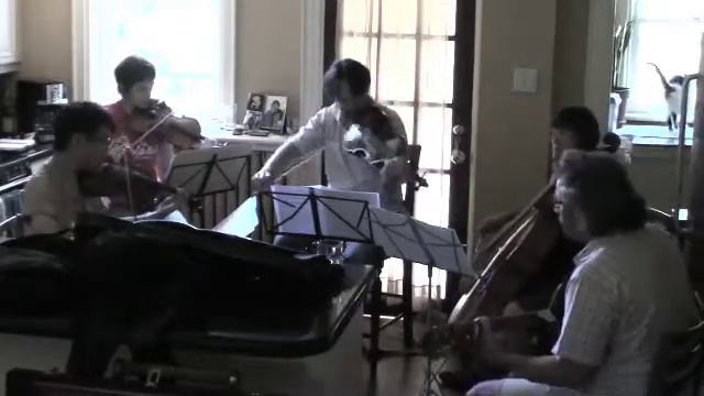 String Quartet Rehearsal In Luke's Kitchen