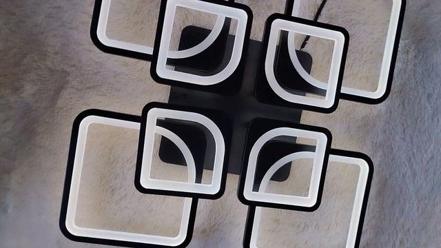 Люстра потолочная светодиодная LED 4+4 Квадраты Чёрная