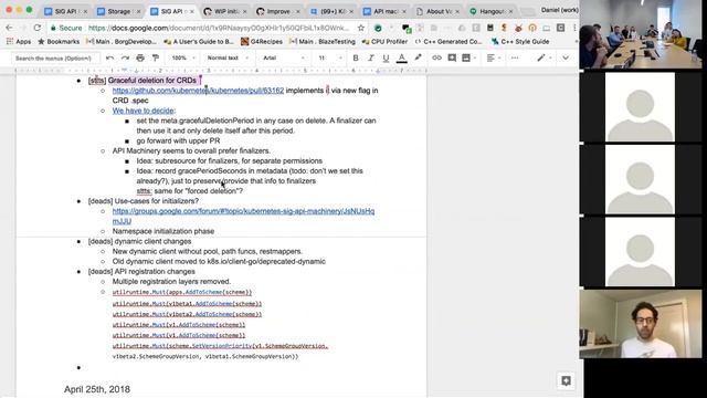 Kubernetes SIG API Machinery 20180509