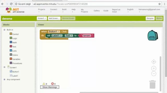 MIT App Invertor'la  akıllı ev