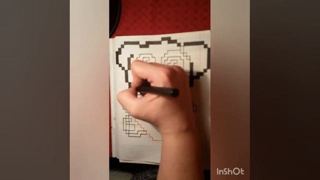 Собачка с сердцем из ВК по клеточкам часть 1