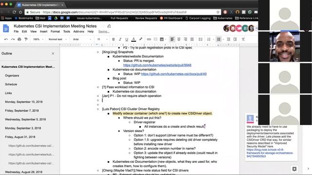 Kubernetes SIG Storage - CSI Implementation Workgroup 20180910