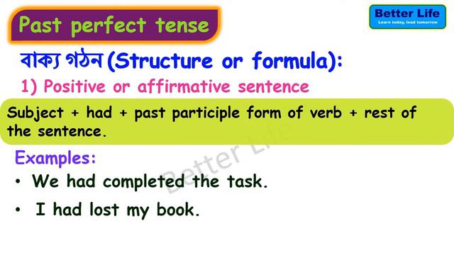 Past Perfect Tense - Rules, Structure /Formula with Examples | Use of Apostrophe D | Tense in Bangl
