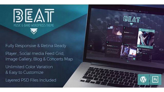 Beat - One-Page Music & Band AJAX WordPress Theme | Themeforest Website Templates and Themes