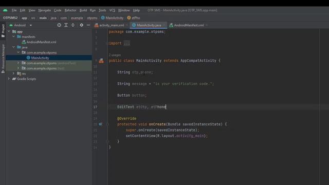 How to send OTP SMS in android studio 2023