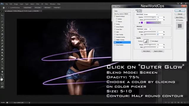 Adobe Photoshop CS6   Basic Neon Lines  Tutorial