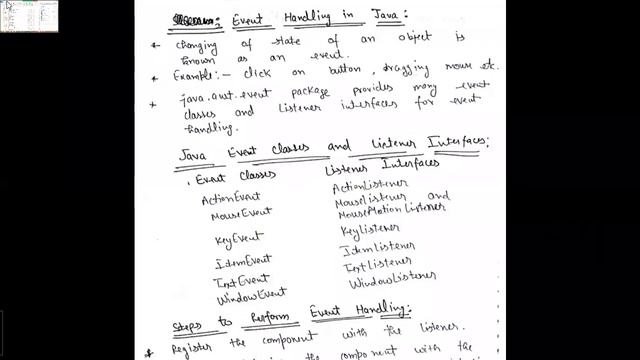 java exception handling and event handling