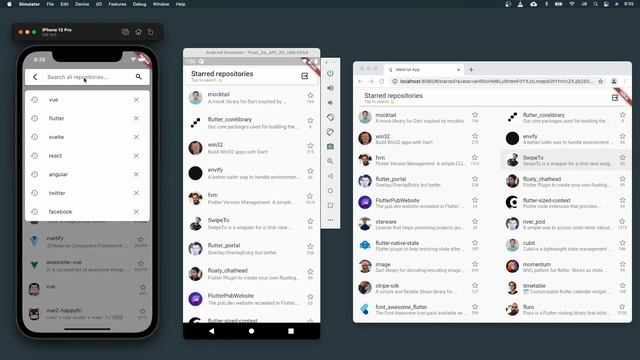 GitHub App from Scratch in Flutter - Build for Android, iOS and Web