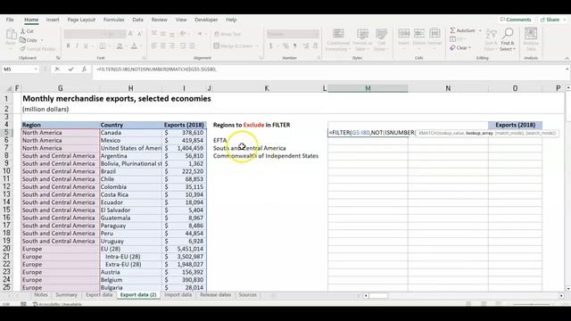 How to use FILTER function to exclude multiple criteria (FILTER, NOT, ISNUMBER and XMATCH)