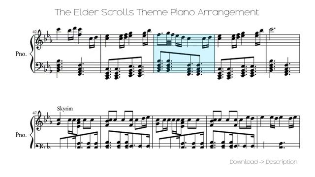The Elder Scrolls Theme Piano Arrangement