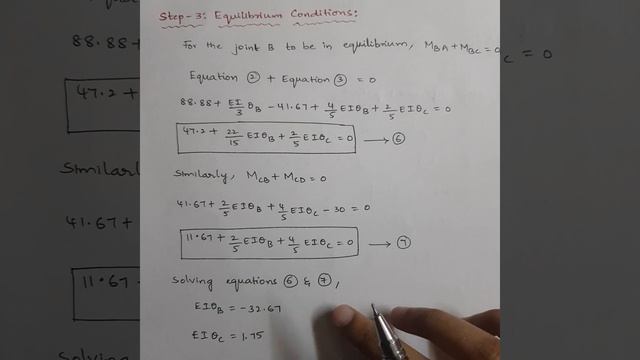 Analysis of over hanging beam using slope deflection method