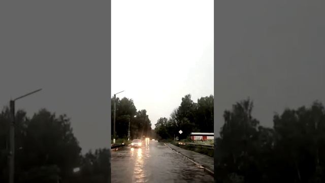 Улицы затоплены после ливней в городе Вязники Владимирская область