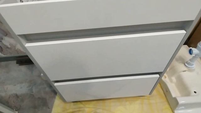 Распаковка  Тумба под умывальник СанитаМебель Сизаль 64.700