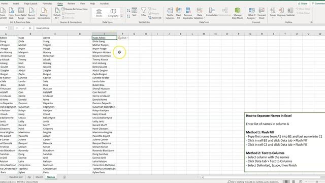 2 Easy Ways to Separate First & Last Names in Excel