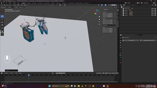 11. Animate our drones and boxes - with physics