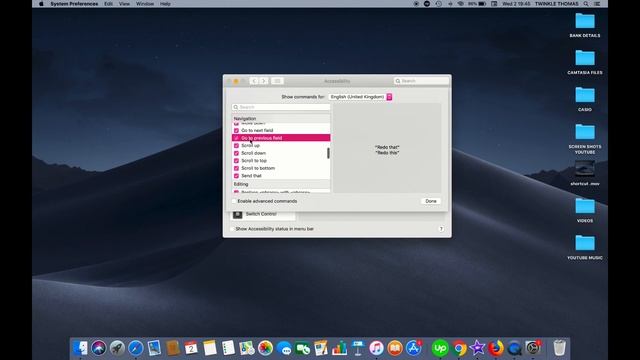 HOW TO ENABLE OR DISABLE DICTATION COMMANDS IN MAC OS MOJAVE