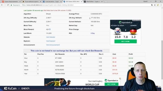 Калькулятор майнинга для новых криптовалют  Coincalculators