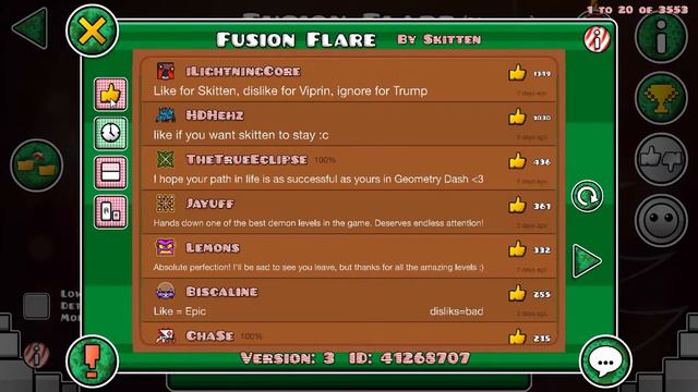 (3 Coins) FUSION FLARE By Skitten [WEEKLY DEMON] GEOMETRY DASH 2.11