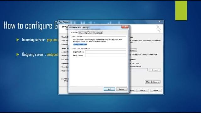 How to configure godaddy email on outlook 2021