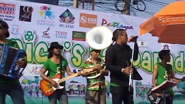 ST Patricks Day Parade Thai Irish Punk Rock Band with thai accordion, violin and Paul on tuba
