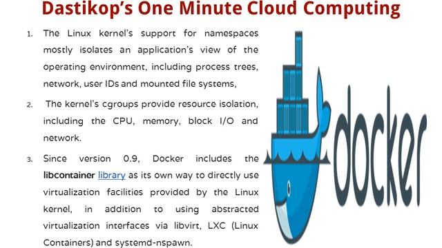 T- Lesson 232: Docker- working in Linux-  Dastikop’s One Minute Cloud Computing