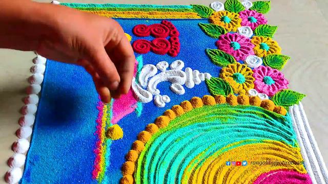 #1322 Ganesh chaturthi rangoli   satisfying video   sand art