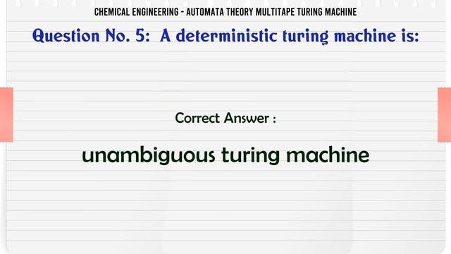 MCQ Questions Automata Theory Multitape Turing Machine with Answers