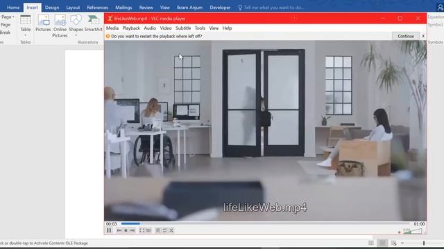 Inserting Object ☺ Video, PowerPoint Or Excel File In MS Word [Urdu/Hindi]
